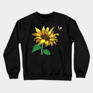 Sunflower and the Bee Crewneck Sweatshirt